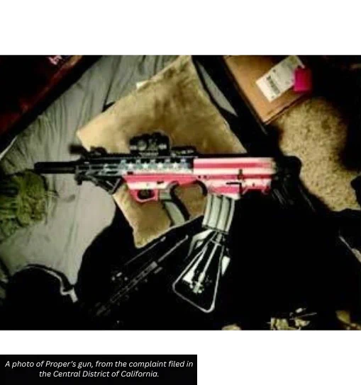 A photo of Proper’s gun, from the complaint filed in the Central District of California.