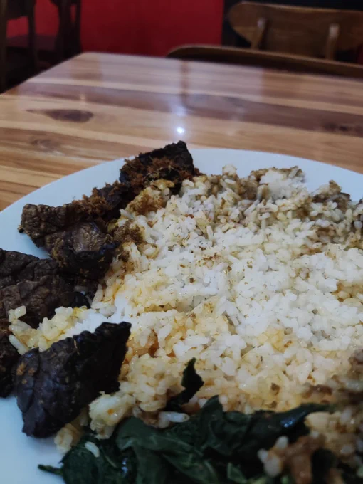 nasi padang lauk paru kering yummy