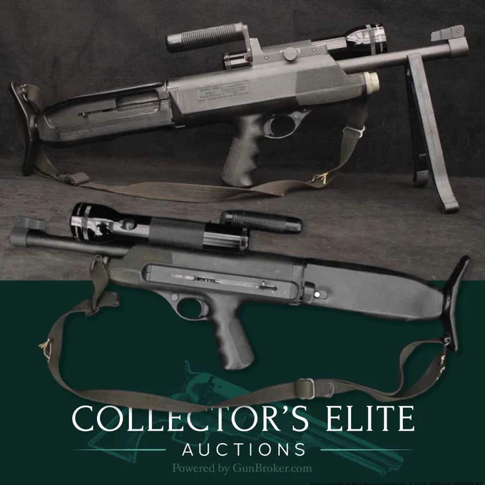 Ahead of its time and impossible to ignore.
See it here: https://bit.ly/4xhdyuW

This 1975 High Standard Model 10 Series B Police Bullpup combined a compact bullpup layout with 12-gauge firepower decades before bullpups became mainstream. Add the integrated Mag-Lite and distinctive styling, and you've got one of the most recognizable law enforcement shotguns ever produced.


#CollectorsElite #guncollector #gunsdaily