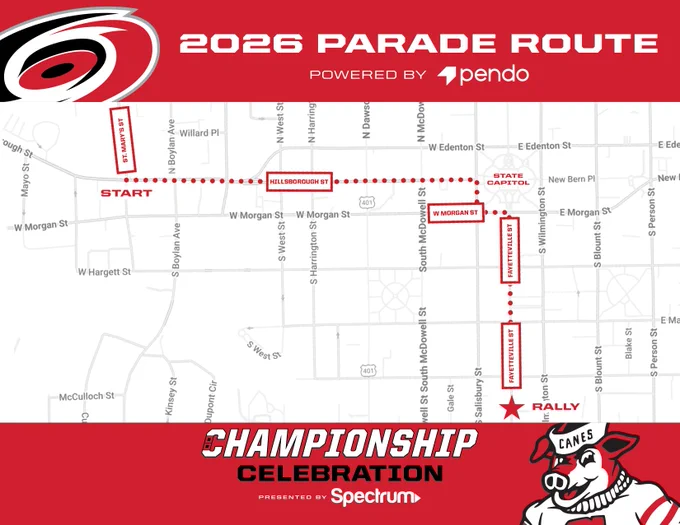 Photo of the 2026 Parade Route for the Championship Celebration