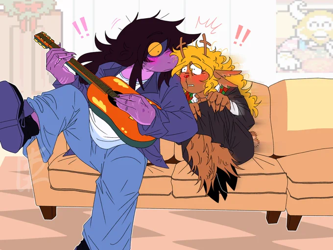 couch was drawn with a ref and background from the game :P