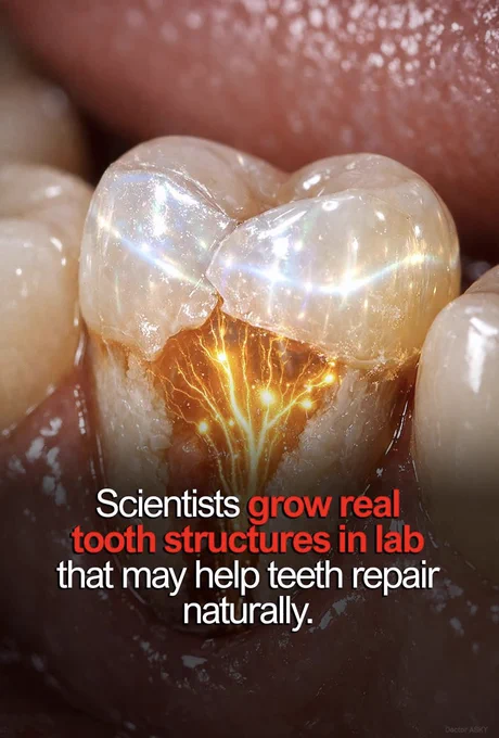 🦷 GROWING NEW TEETH IN A LAB? 
Scientists are developing a way to grow real tooth material using stem cells instead of metal implants or fillings. In early experiments, these lab-grown tooth parts formed structures similar to natural enamel and roots and even began connecting with surrounding tissues.
Human testing is still needed, but this breakthrough could one day transform dentistry and allow damaged teeth to be repaired with living, natural tissue.
Source: Yelick, P. C., et al. ACS Macro Letters.