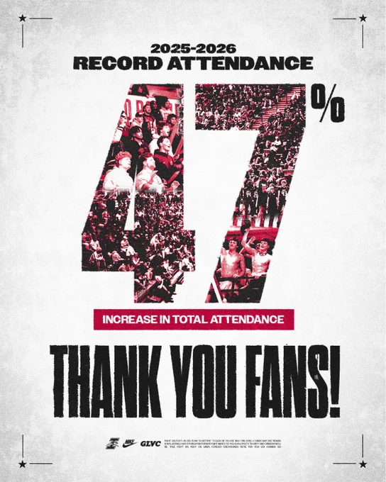 Graphic celebrating record attendance for the 2025-26 academic year, including a 47% increase from a year ago.
