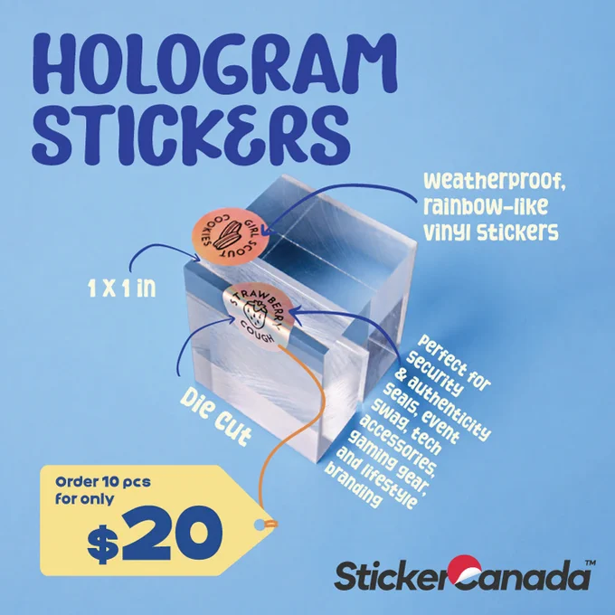 Order 10pcs of Hologram Sticker for only $20.