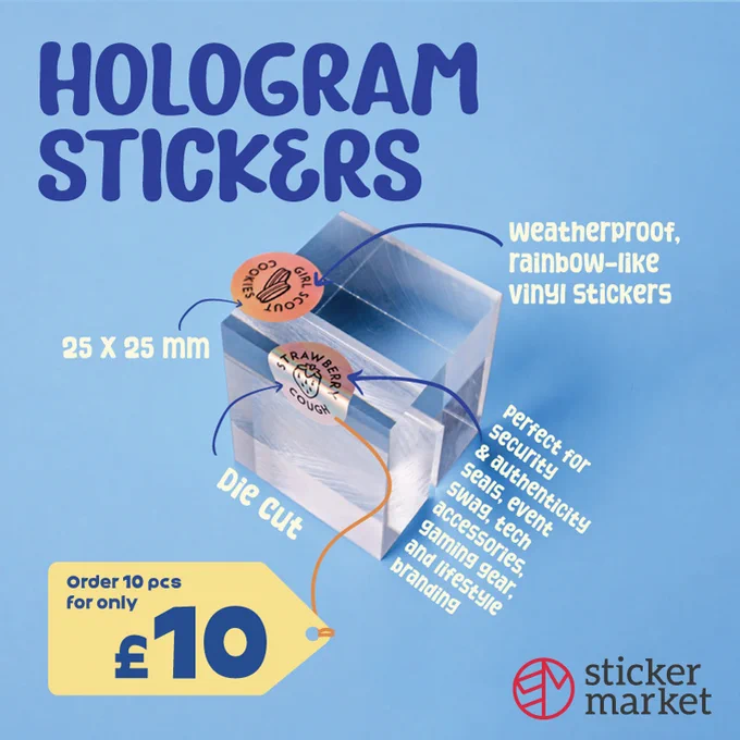 Order 10pcs of Hologram Stickers for only £10