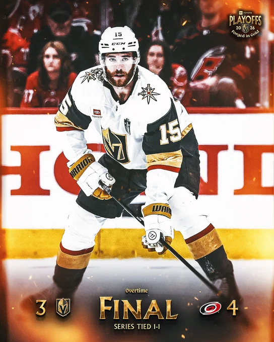 Final (OT): CAR 4, VGK 3