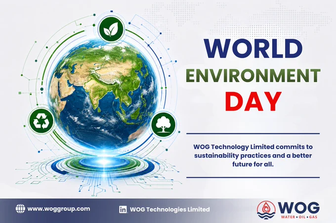 At WOG Technologies Limited, we believe that sustainability is not just a responsibility - it is an opportunity to create a better future through innovation.
 
This World Environment Day, we reaffirm our commitment to delivering advanced solutions in Water, Wastewater, Renewable Energy, Resource Recovery, and Environmental Management that help industries and communities reduce their environmental footprint while supporting sustainable growth.
