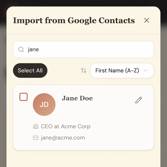 Import Google contact