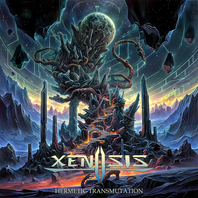 US progressive/technical death metal Xenosis have been at it for years, honing their craft with each album and showcasing a flair for experimentation too. On their fifth full-length album, "Hermetic Transmutation", they retain their core sound as they elaborate on both the progressive and technical aspects, even borrowing elements of brutal death metal and dissonant death metal to achieve that. The influences are finely integrated into their ever throbbing, busy music, never seeming forced and instead adding meaningful variation to their intense sound. The music's persistent groove belies its highly intricate quality; there's just so much happening while you're busy bobbing your head, tapping your feet, or rolling on the floor. After years of toiling, Xenosis have created a delightfully engrossing album that is bound to confound, tantalize, and ultimately satiate fans of this kind of music.

