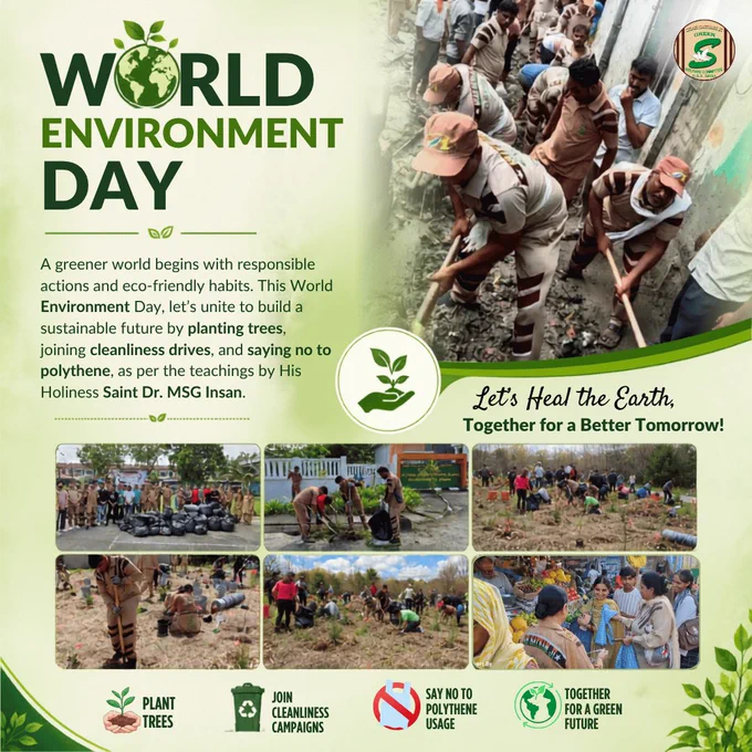 Committed to healing the planet with a caring touch.
Restoring nature and protecting life, the Shah Satnam Ji Green 'S' Welfare Committee works relentlessly toward environmental conservation with the inspiration of Saint Dr. Gurmeet Ram Rahim Singh Ji Insan.
Let's continue our mission to protect, nurture, and conserve the environment—every day, everywhere.