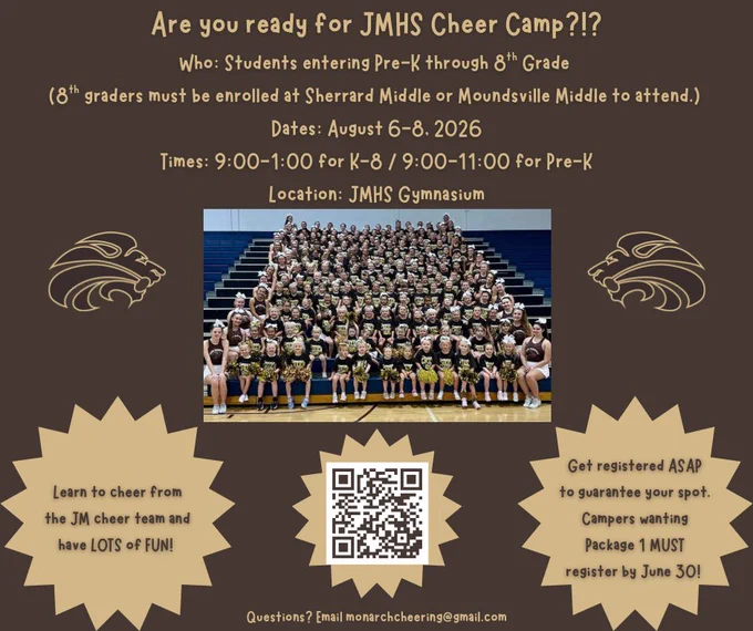 JMHS Cheer Camp flyer