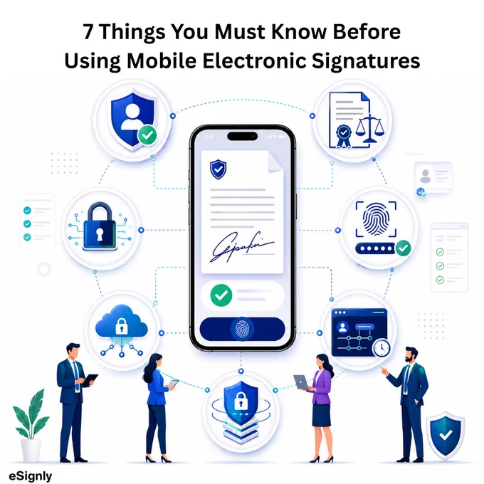 Before adopting mobile electronic signatures, understand the security, compliance, and authentication challenges involved.

Explore 7 must-know considerations in our latest guide.

Read now: https://www.esignly.com/electronic-signature/issues-to-keep-in-mind-when-doing-mobile-electronic-signatures.html

#PaperlessOffice #DigitalDocuments #BusinessTechnology #Innovation #eSignly