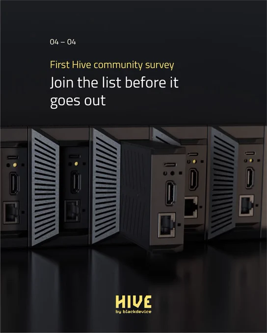 First Hive community survey. Join the list before it goes out