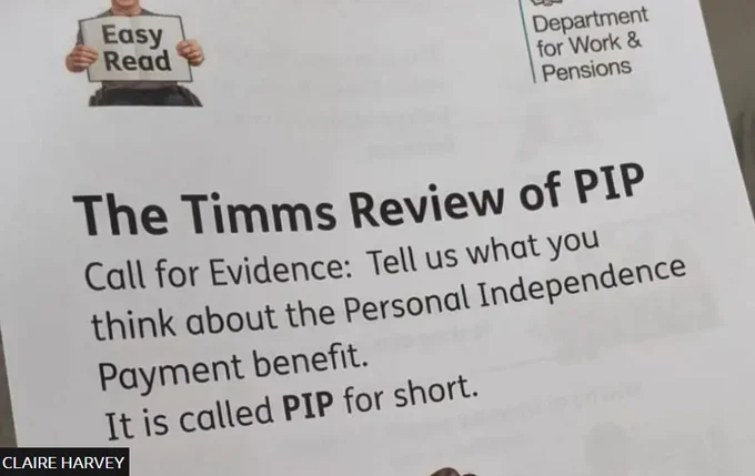 A document titled The Timms Review of PIP