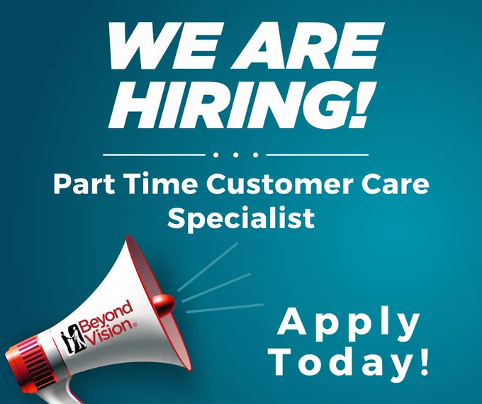 We are hiring! Part Time Customer Care Specialist. Apply today!