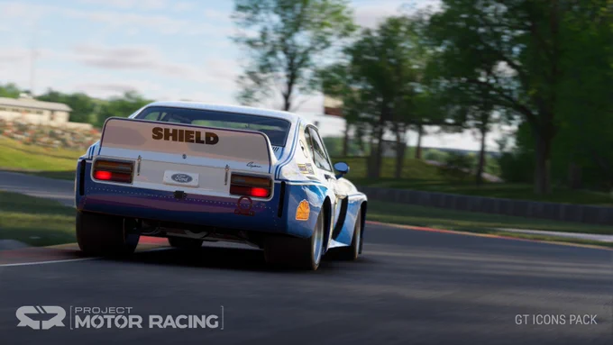 Ford Capri RS3100 as rendered in the sim Project Motor Racing 