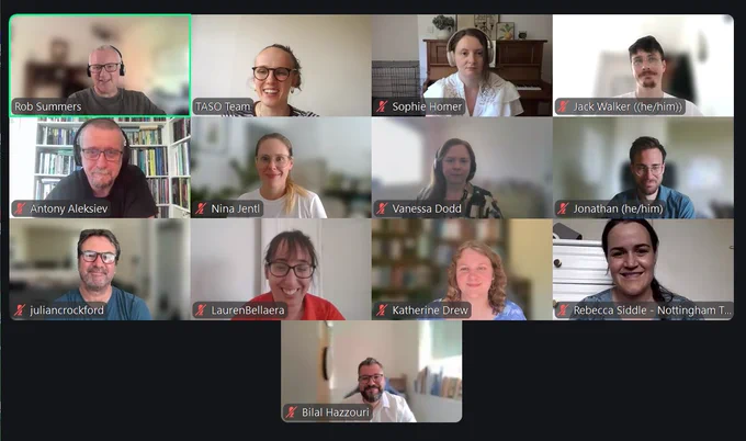 Screenshot of online meeting with the EAG group members.