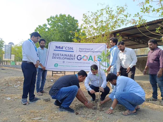 The activity was graced by the esteemed presence of Directors, Dr. Nilesh Patil and Dr. Bhalchandra Waykar, who inspired the gathering with their commitment towards environmental sustainability and ecological conservation.

The initiative witnessed enthusiastic participation from the Institute SDG Cell, Dr. Narayan Gatkal (Department SDG Coordinator), Dr. Deepak Bornare (Head, Department of Agricultural Engineering), faculty members, students, staff and the MIT Agricultural Research & Demonstration Centre (ARDC) Team. Together, they contributed to this meaningful effort of promoting biodiversity and strengthening the institute’s commitment to a greener and more sustainable future.

Planting native tree species is not merely an environmental activity; it is an investment in ecological resilience, groundwater conservation, carbon sequestration, and the well-being of future generations.

🌿 Every tree planted today is a promise for a healthier tomorrow.

