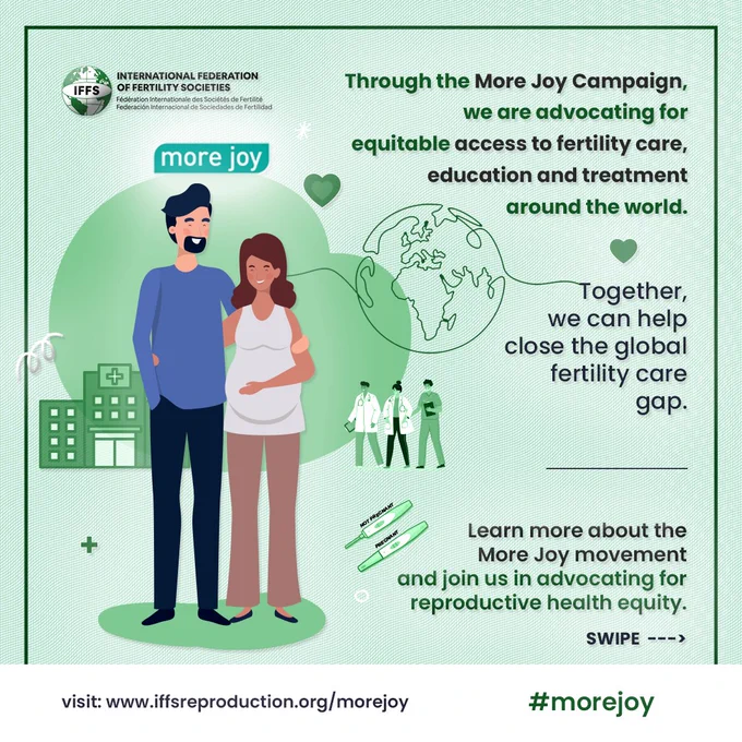 June is Infertility Awareness Month!

This Infertility Awareness Month, we shine a light on a reality faced by millions worldwide: fertility care remains unavailable or inaccessible for many individuals and families.

Where you live should not determine your ability to build a family.

Through the More Joy Campaign, we are advocating for equitable access to fertility care, education, and treatment around the world.

Together, we can help close the global fertility care gap.

Learn more about the More Joy movement and join us in advocating for reproductive health equity: https://www.iffsreproduction.org/morejoycampaign/

#MoreJoy #InfertilityAwarenessMonth #FertilityForAll