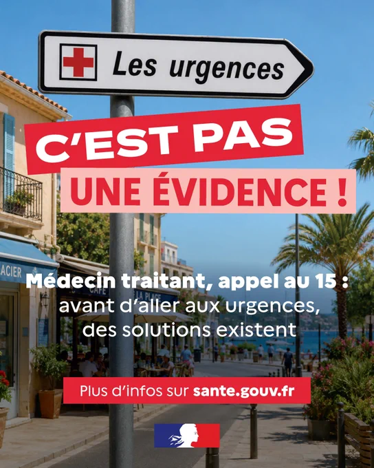 Les urgences, c'est pas une évidence ! 

Médecin traitant, appel au 15 : avant d'aller aux urgences, des solutions existent 

Plus d'infos sur sante.gouv.fr