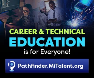 Career & Technical Education is for Everyone graphic of three different people doing different types of jobs.
