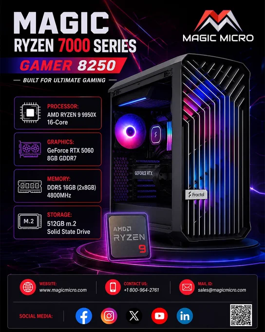 Built for Ultimate Gaming - Magic Ryzen 7000 Series Gamer 8250