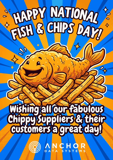 Wishing all our fabulous Chippy Shops, Workers & their Customers a Happy National Fish & Chips Day! It's tough out there at the moment & you guys are doing great! 👍