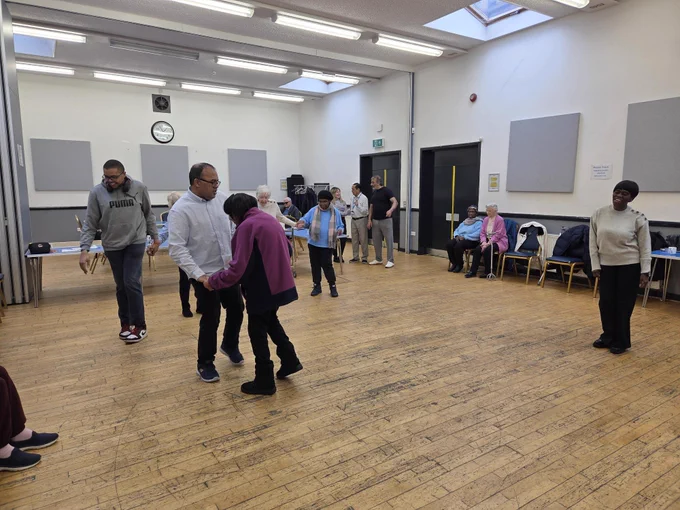 We appreciate two photographs. On the left, we can see a visual image of our Thursday Dance Group. On the right, we enjoy a poster celebrating Volunteers' Week 2026 which states "Thank you, Volunteers", and displays lovely and colourful stars. 