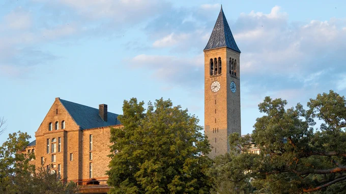 McGraw Tower at sunset.