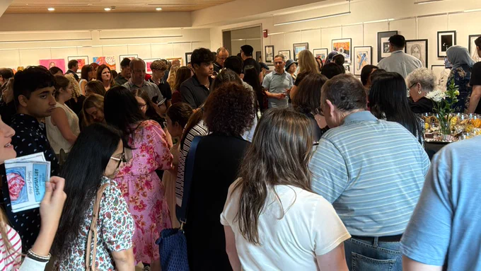 HHH Secondary Art Exhibition reception at Half Hollow Hills Community Library