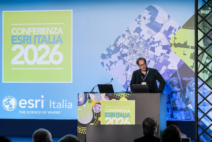 Gabriele Murchio, Product Manager Digital Twin Solutions / Reality Mapping at e-GEOS, part of Leonardo Space, joined the Esri Italia Conference 2026