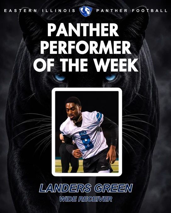 Back in action with your PANTHER PERFORMER OF THE WEEK‼️

8⃣ - Landers Green / WR

Keep Grinding 💪

#WeNotMe | #BleedBlue | #TogetherWeWill