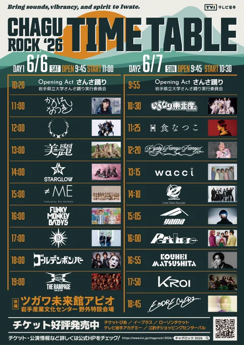 イベントのタイムテーブル