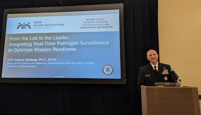 CDR Shayne Gallaway presents at the 2026 MHS Conference.