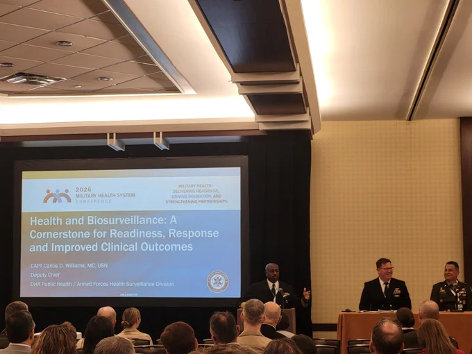 CAPT Carlos Williams speaks during a panel at the 2026 MHS Conference.
