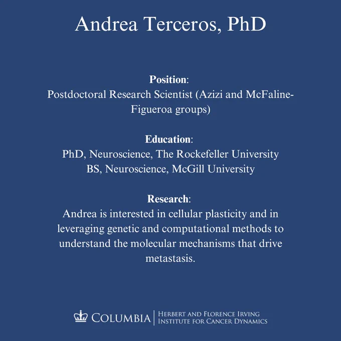 Andrea Terceros, PhD current position, educational background, and research interests