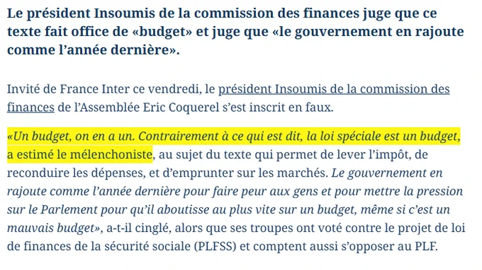 https://www.lefigaro.fr/politique/budget-eric-coquerel-lfi-estime-que-la-loi-speciale-peut-tenir-quelques-mois-20251226#:~:text=Invité de France,estimé le mélenchoniste