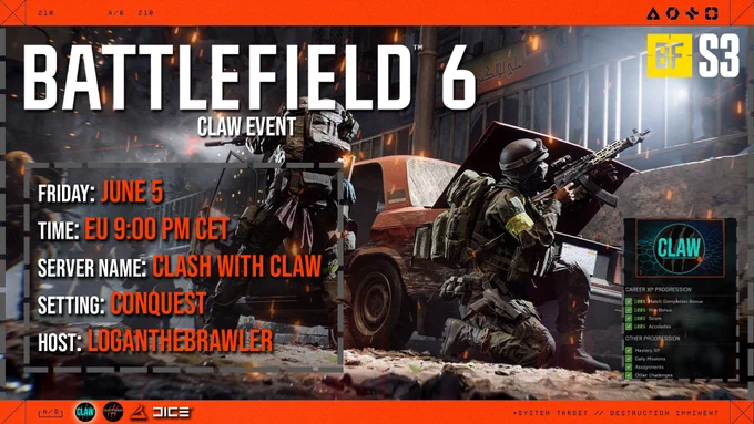 CLASH with CLAW Community Event - Every Friday at 9:00 PM CET