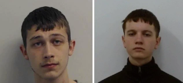 Photographs of two males. They are white, with short hair. One is wearing a grey top and the other is wearing a black top.