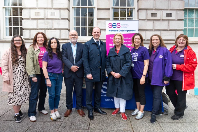 A group photo with Minister Lyons and volunteers at the Workable Big Lunch event.
