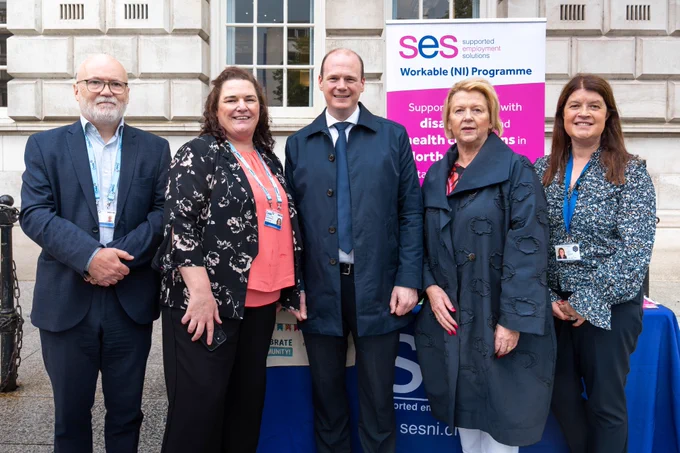 A group photo with Minister Lyons and volunteers at the Workable Big Lunch event.