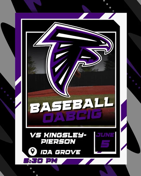 6/5 - OABCIG Baseball vs Kingsley-Pierson in Ida grove at 5:30 PM