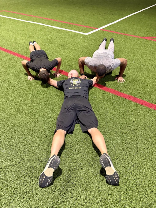 Applicants doing pushups