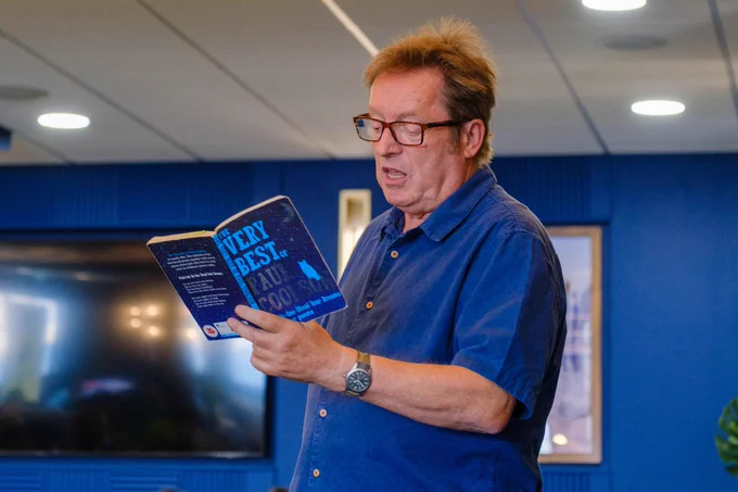 Paul Cookson reading from his book.