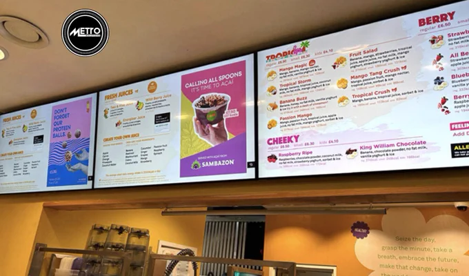 Digital Menu Boards - all-in-one digital signage solutions.

Cost-effective package solution; 24/7 commercial-grade displays with built-in network media player.

Multi-Screen Synchronisation - You can synchronise your Digital Menu Boards across multiple screens, provided they are connected to the same network. This is ideal for menus above the counter.

Plug & play, 24/7, narrow bezel, portrait or landscape and with integrated speakers.

To learn more:
Metro Solutions #Pro Video Wall Projects Tel 021 4341123 or metrosolutions.ie

#LEDVideowalls #videowalls #PSNIGlobalAlliance #AllseeTechnologies
#digitalmenus

