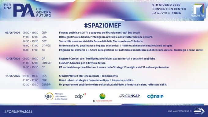 Il programma degli eventi MEF