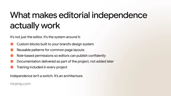 What makes editorial independence actually work
