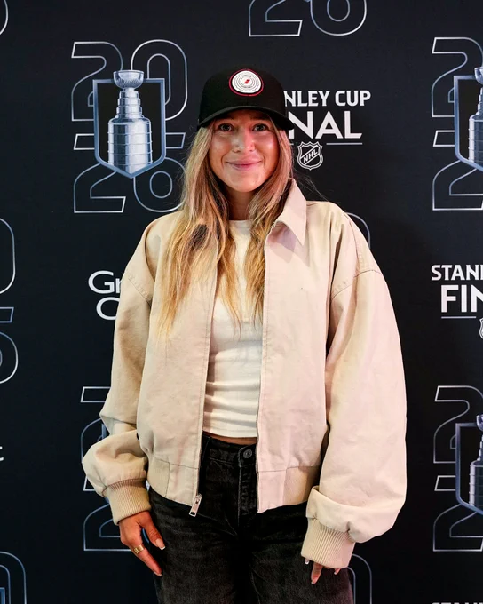 Ashley Sanchez poses at the Stanley Cup Finals