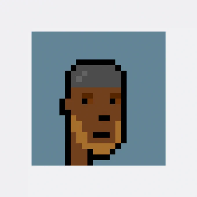 Grid of 0x8f2a…cf44's 1 CryptoPunks, with 1 newly acquired punk enlarged.