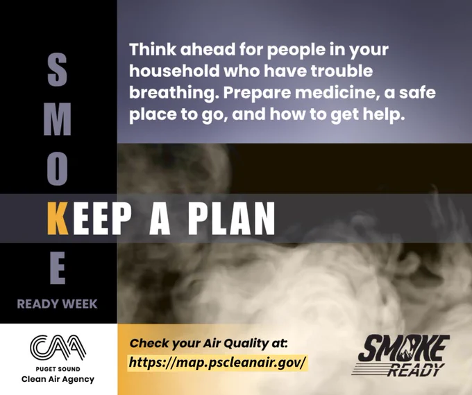 SMOKE acronym-The K stands for "Keep a Plan." A message that sits atop a billowing smoke background